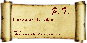 Papacsek Talabor névjegykártya